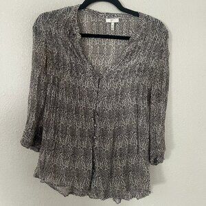 Joie Black and White Sheer Blouse